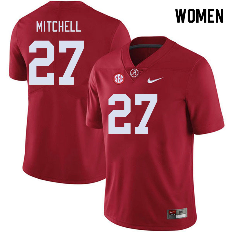 Women #27 Tony Mitchell Alabama Crimson Tide College Footabll Jerseys Stitched-Crimson